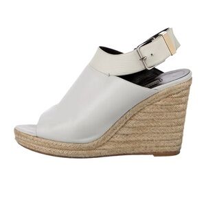 Balenciaga Gray Monochromatic espadrille wedges Mules ankle buckle